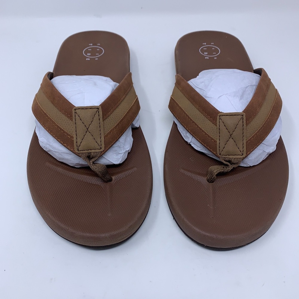 Even Tide Mens Shoe Size 13 Brown Eddy Flip Flop Sandals NWT